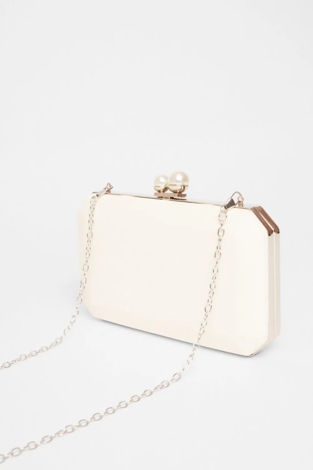 Quiz Wedding Accessories|Bride To Be>Bridal White Pearl Clasp Box Bag