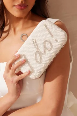 Quiz Wedding Accessories|Bride To Be>Bridal White Ring Box Bag