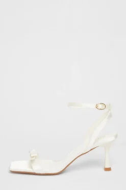 Quiz Shoe & Bag Sets|Occasion Shoes>Bridal Satin Bow Heels