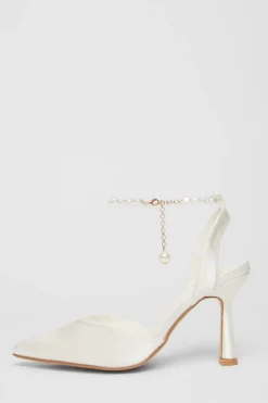 Quiz Occasion Shoes|Heels>Bridal White Satin Court Heels