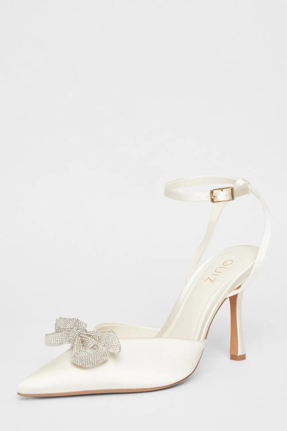 Quiz Occasion Shoes|Heels>Bridal White Satin Court Heels