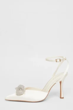 Quiz Occasion Shoes|Heels>Bridal White Satin Court Heels