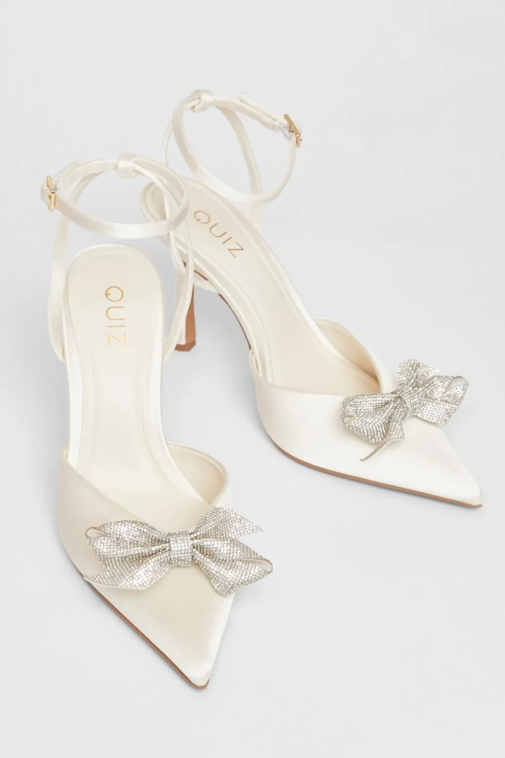 Quiz Occasion Shoes|Heels>Bridal White Satin Court Heels