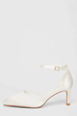 Quiz Wide Fit|Heels>Bridal Wide Fit White Court Heels