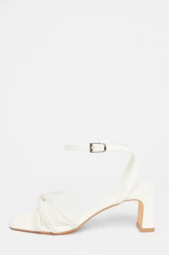 Quiz Occasion Shoes|Heels>Bridal Wide Fit White Diamante Heeled Sandals