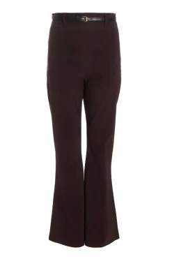 Quiz Trousers|Casual Clothing>Brown Belted Flared Trousers