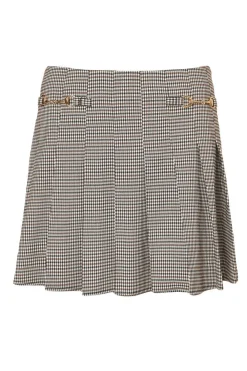 Quiz Workwear|Skirts>Brown Checked Mini Skirt