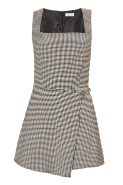 Quiz Playsuits|Playsuits>Brown Checked Playsuit