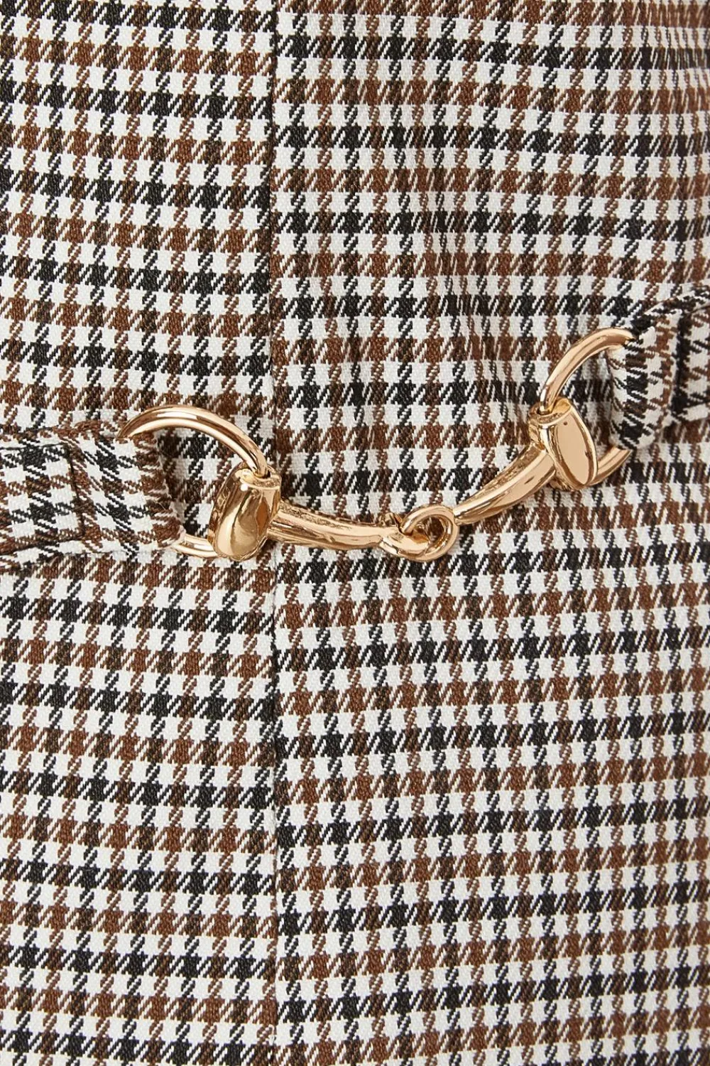 Quiz Waistcoat|Day Tops>Brown Checked Waistcoat