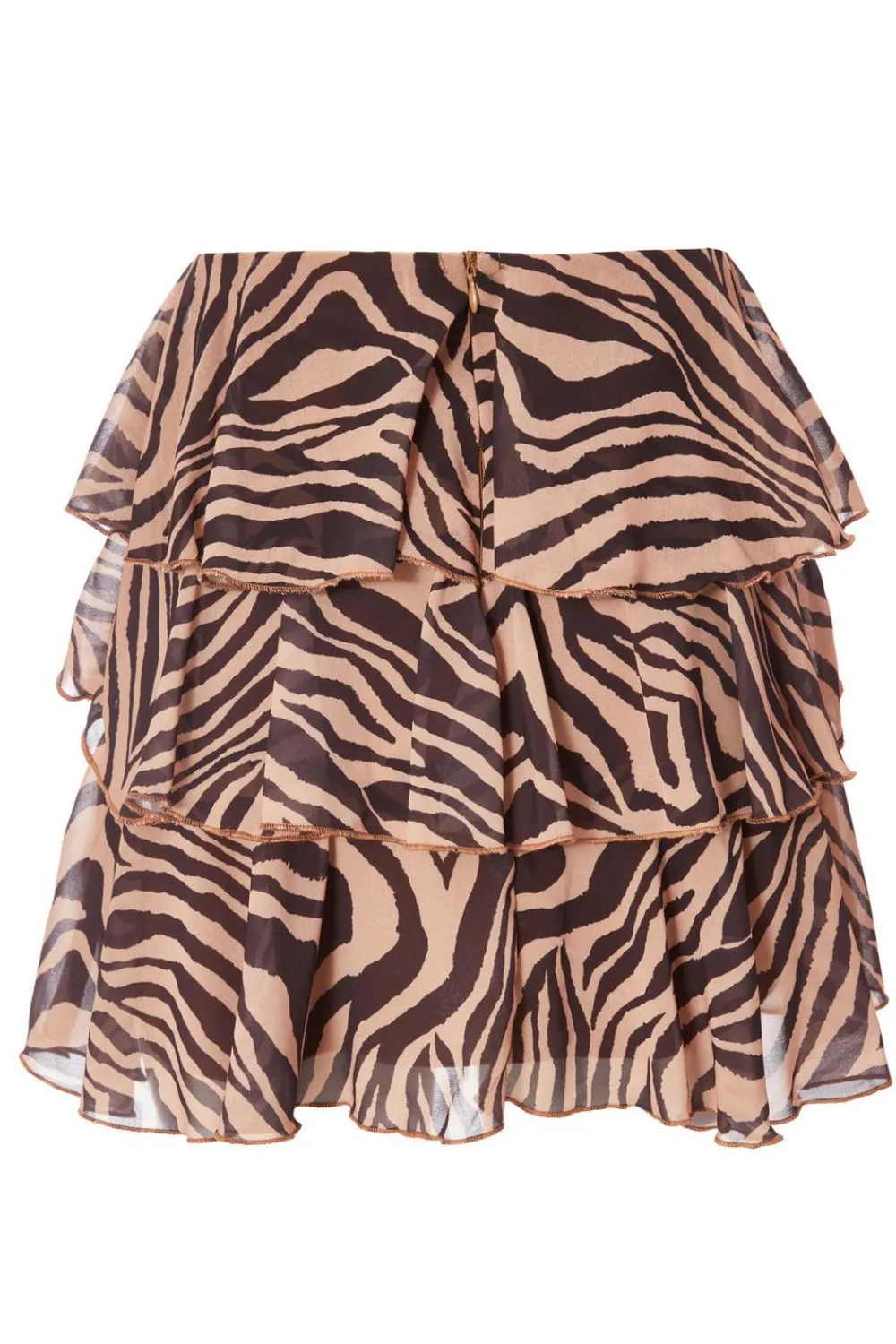 Quiz Skirts|Going Out>Brown Chiffon Tiger Print Skirt
