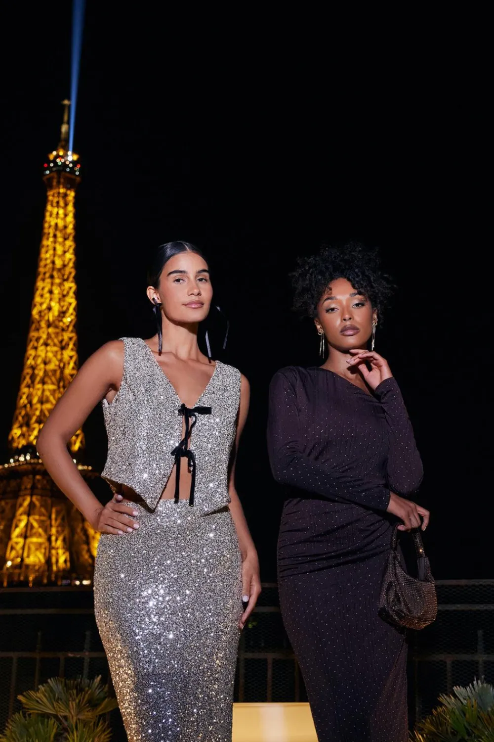 Quiz Maxi Dresses|Going Out Dresses>Brown Diamante Asymmetrical Dress