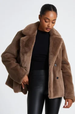Quiz Jackets & Coats|Going Out>Brown Faux Fur Jacket