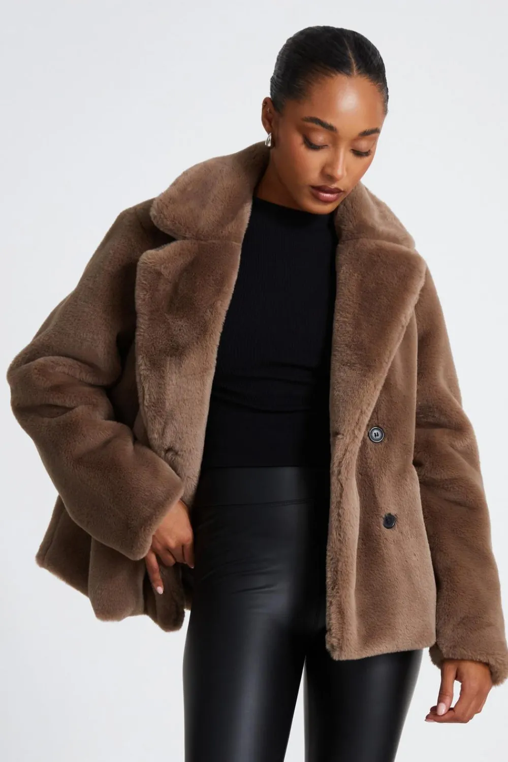 Quiz Jackets & Coats|Going Out>Brown Faux Fur Jacket