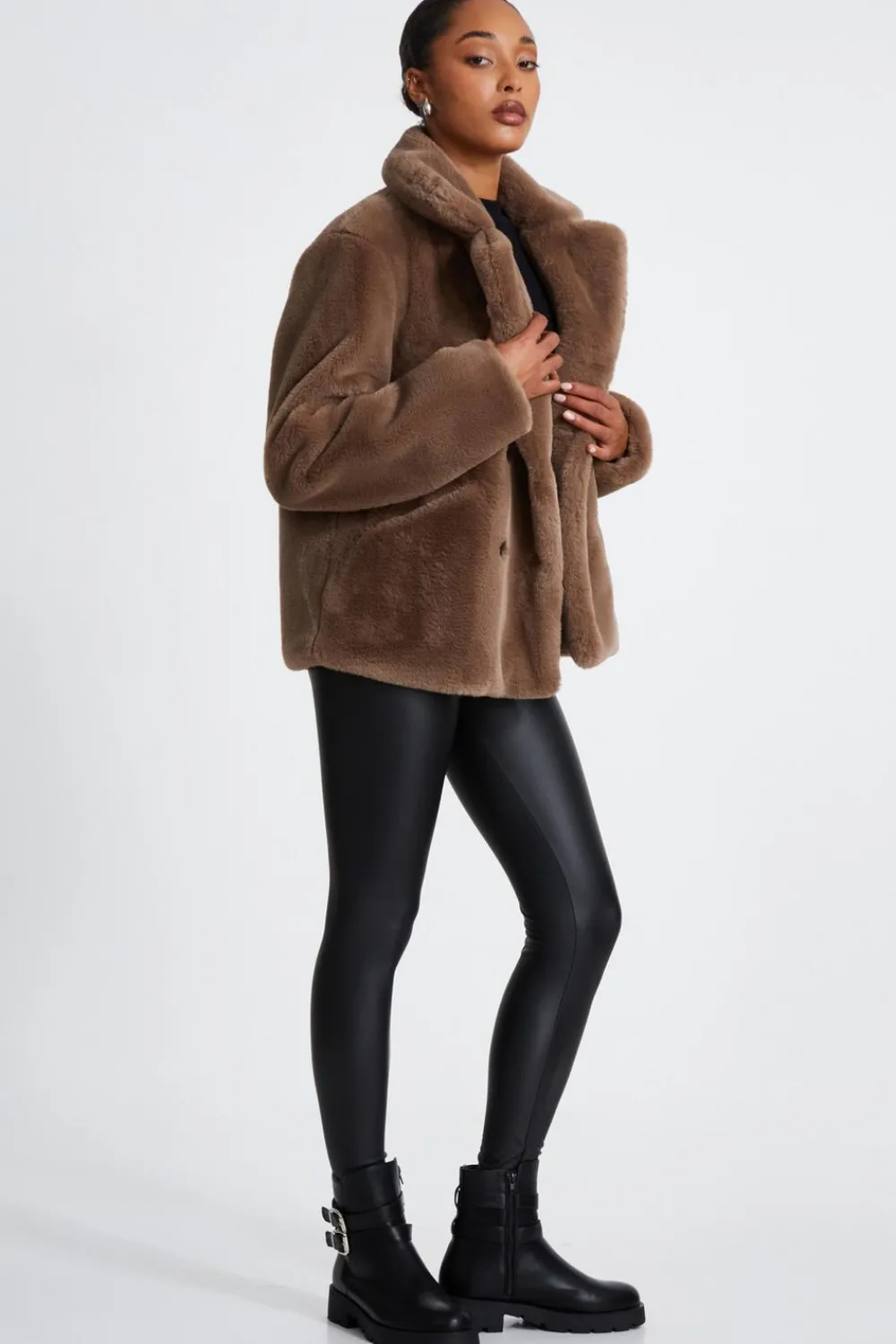 Quiz Jackets & Coats|Going Out>Brown Faux Fur Jacket