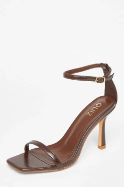 Quiz Heels>Faux Leather Barely There Heels