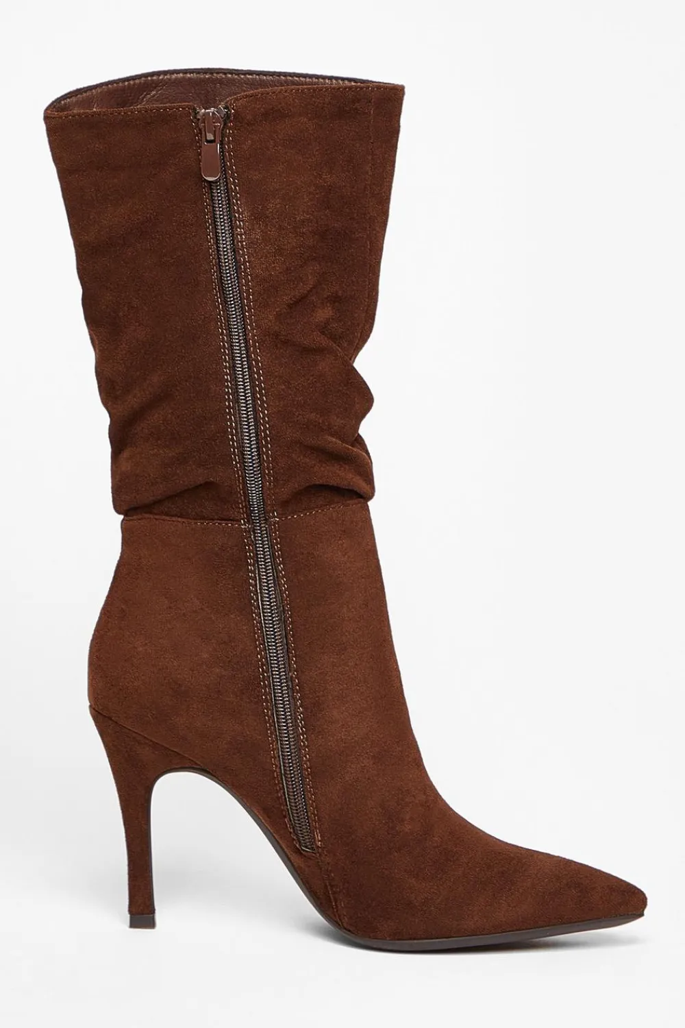 Quiz Heels|Boots>Brown Faux Suede Heeled Boots