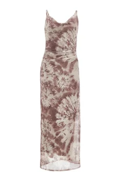 Quiz Evening Dresses|Midi Dresses>Brown Glitter Mesh Midaxi Dress