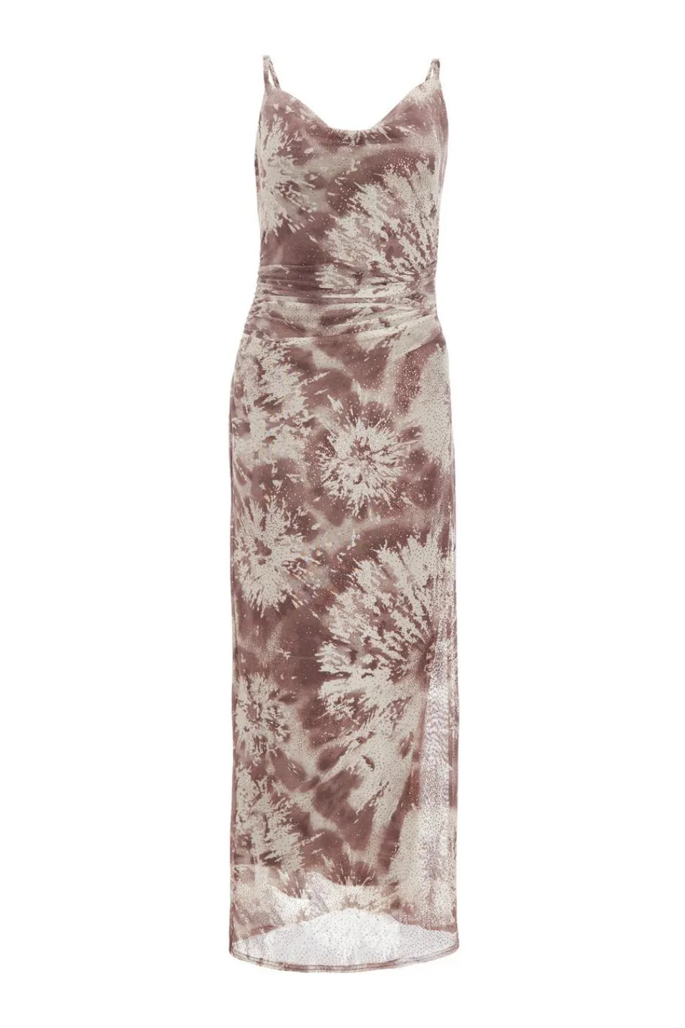 Quiz Evening Dresses|Midi Dresses>Brown Glitter Mesh Midaxi Dress