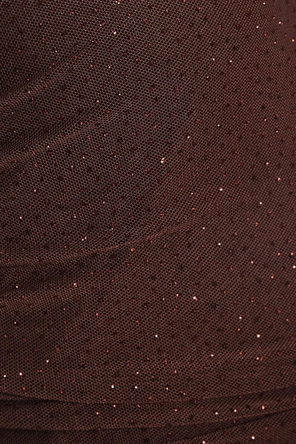 Quiz Going Out Tops|Tops>Brown Glitter Mesh One Shoulder Crop Top