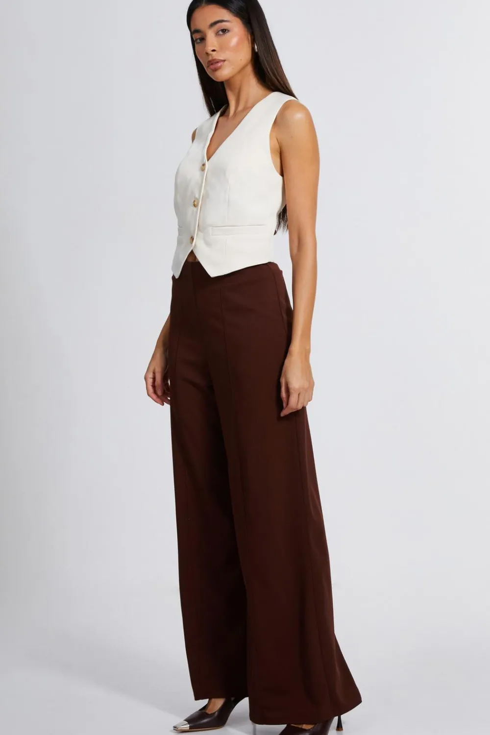 Quiz Trousers|Casual Clothing>High Waist Wide Leg Trousers