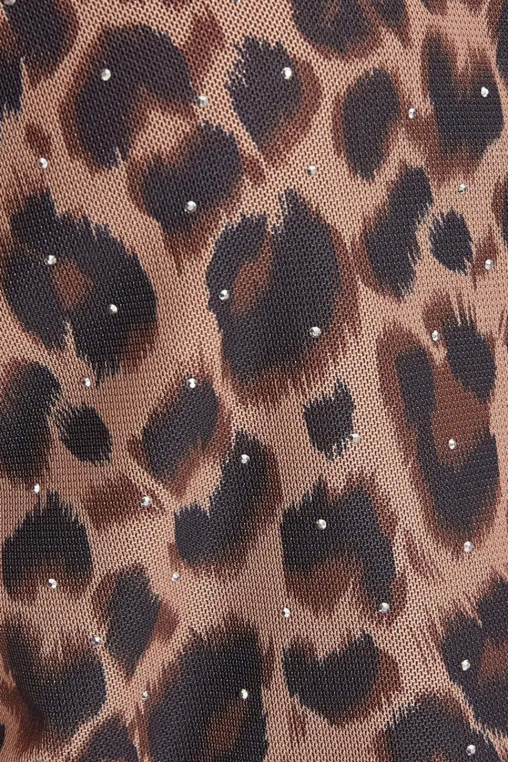 Quiz Going Out Tops|Crop Tops>Brown Leopard Print Crop Top