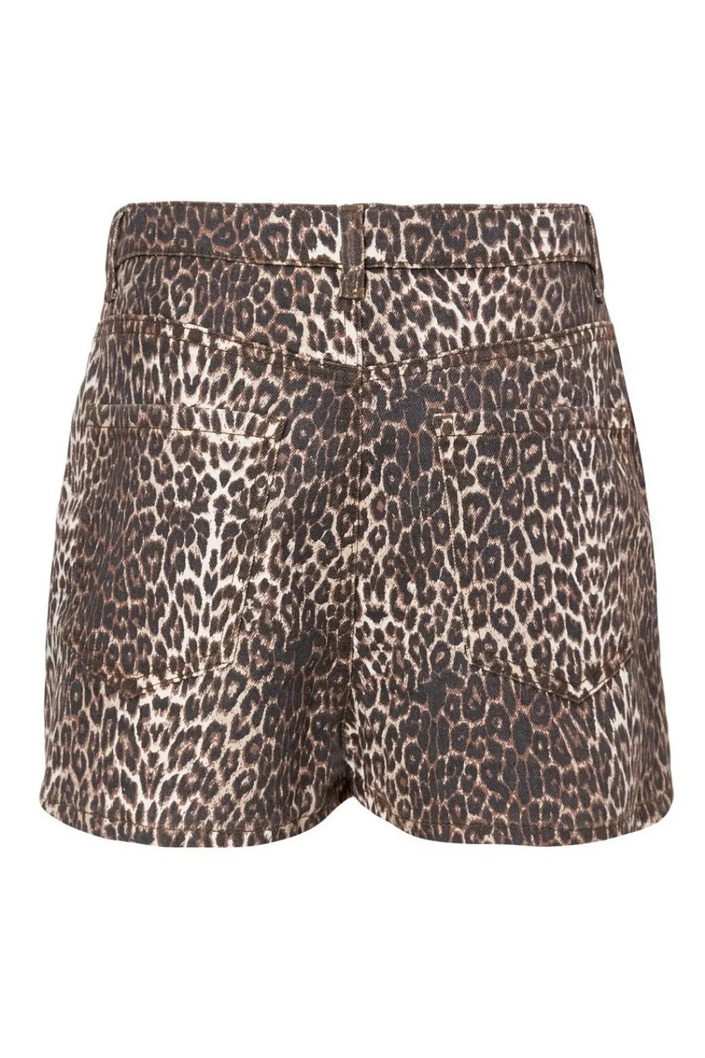 Quiz Summer Clothes|Shorts>Brown Leopard Print Denim Shorts
