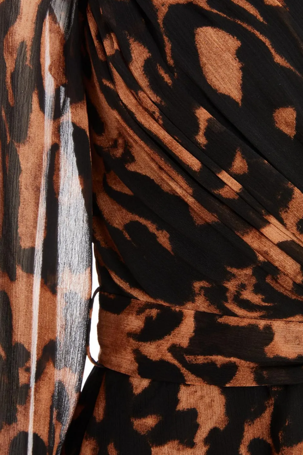 Quiz Mini Dresses|Going Out Dresses>Brown Leopard Print Open Sleeve Skater Dress