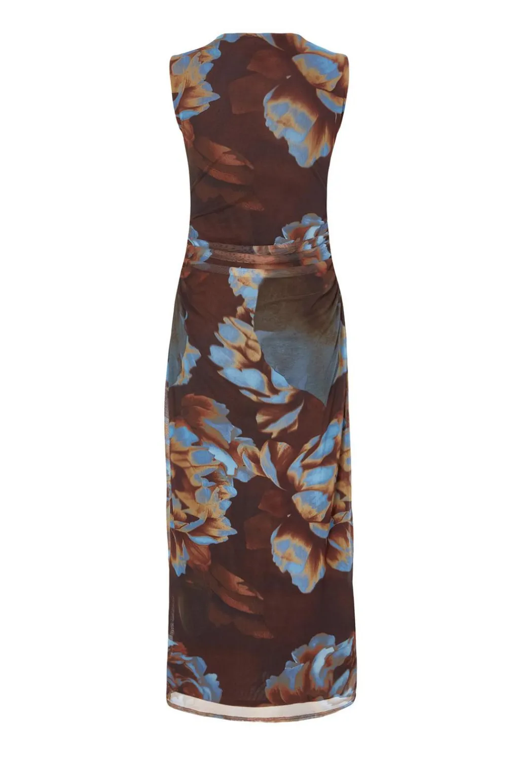 Quiz Going Out|Florals>Brown Mesh Floral Midaxi Dress