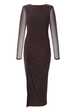Quiz Workwear|Modest>Mesh Long Sleeve Midaxi Dress