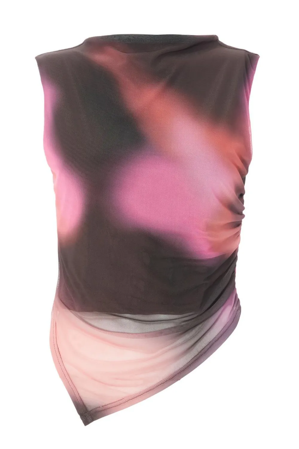 Quiz Going Out Tops|Crop Tops>Mesh Marble Print Crop Top