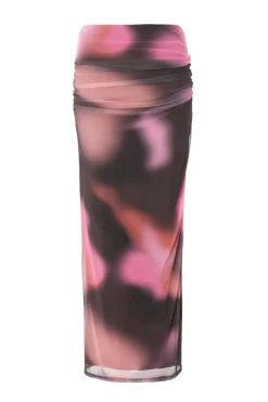 Quiz Skirts|Modest>Mesh Marble Print Maxi Skirt