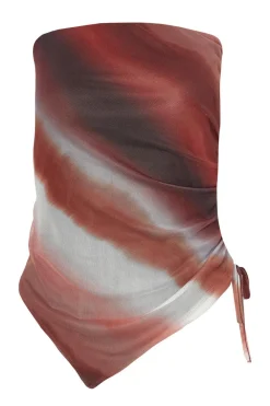 Quiz Summer Tops|Going Out Tops>Brown Mesh Ombre Crop Top