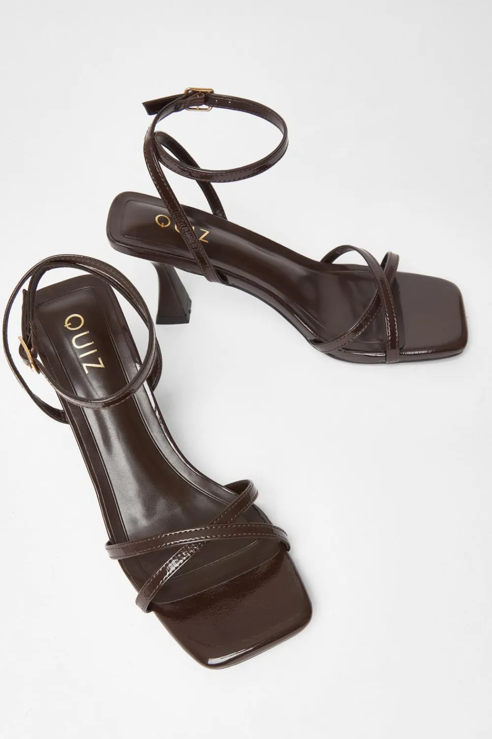Quiz Heels>Patent Flared Heels