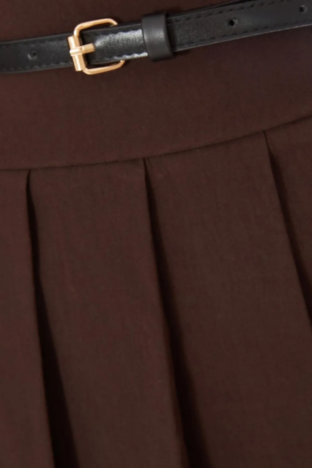 Quiz Workwear|Summer Clothes>Brown Pleated Mini Skirt