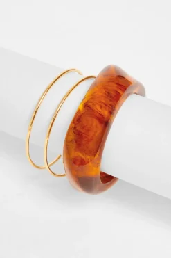 Quiz Jewellery Sets|Jewellery>Brown Resin Bangle Set