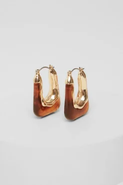 Quiz Jewellery|Earrings>Brown Resin Hoop Earrings