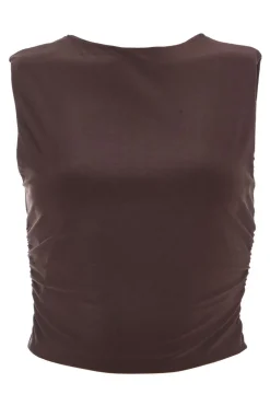 Quiz Summer Tops|Day Tops>Ruched Sleeveless Crop Top