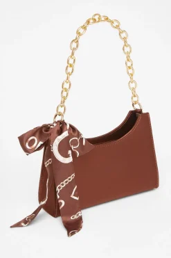 Quiz Bags>Satin Chain Shoulder Bag