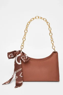 Quiz Bags>Satin Chain Shoulder Bag