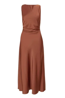Quiz Evening Dresses|Day At The Races>Satin Ruched Midi Dress