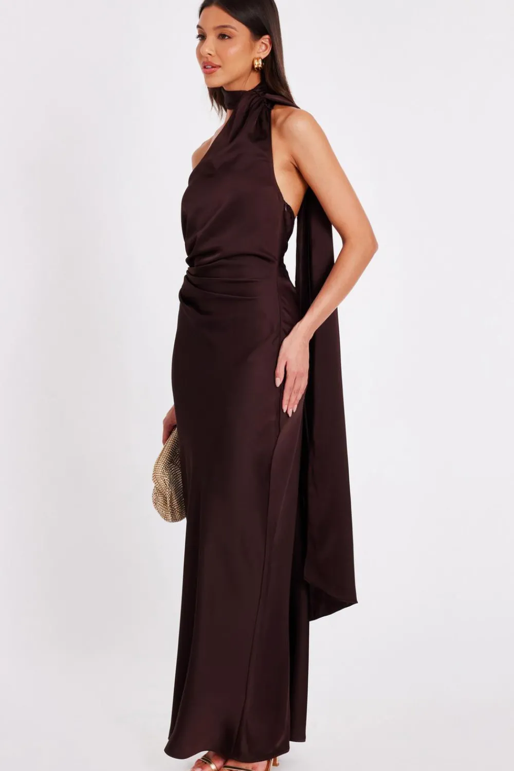 Quiz Prom Dresses|Prom & Ball>Satin Wrap Neck Maxi Dress