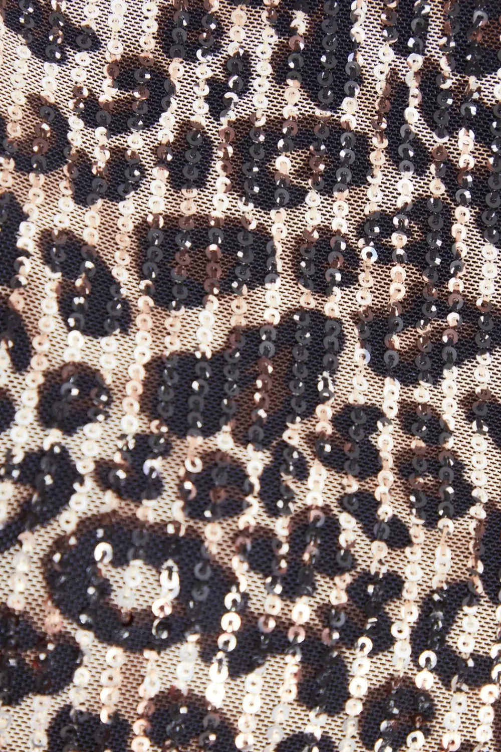 Quiz Going Out Tops|Crop Tops>Brown Sequin Leopard Print Crop Top