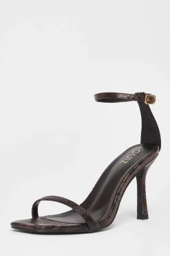 Quiz Heels>Snake Print Barely There Heels