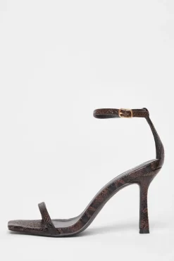 Quiz Heels>Snake Print Barely There Heels