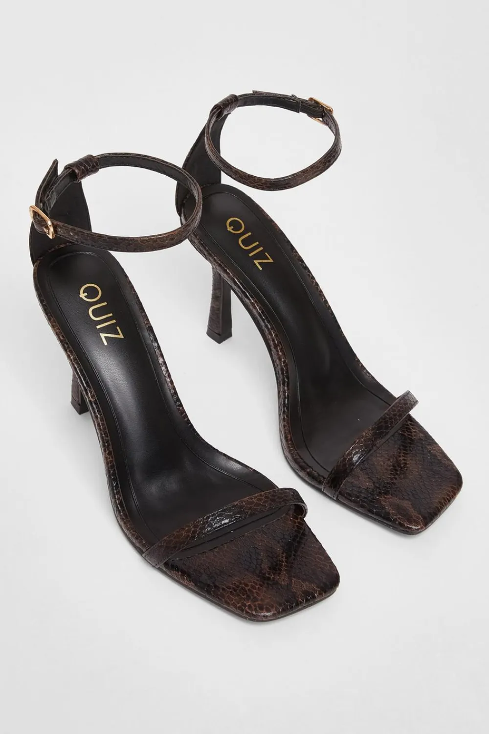 Quiz Heels>Snake Print Barely There Heels