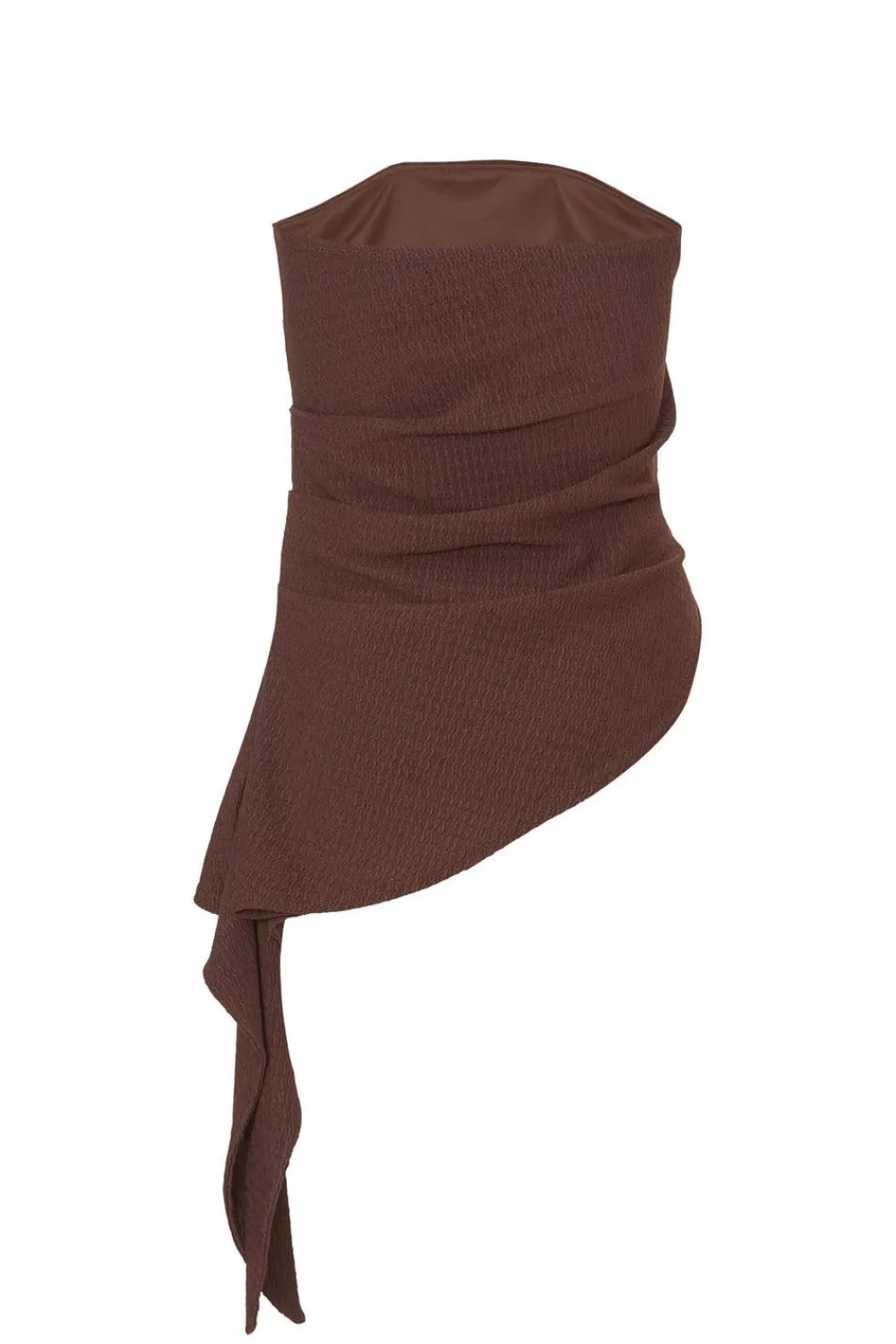 Quiz Going Out Tops|Tops>Brown Textured Bandeau Top