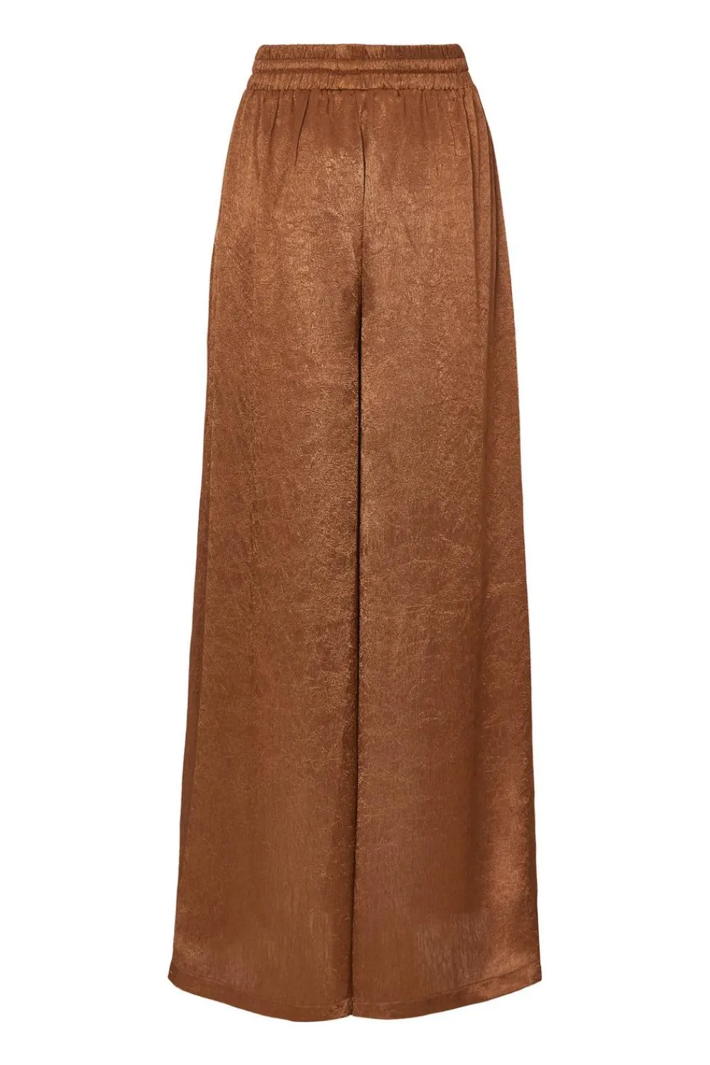 Quiz Trousers|Going Out>Brown Textured Satin Palazzo Trousers