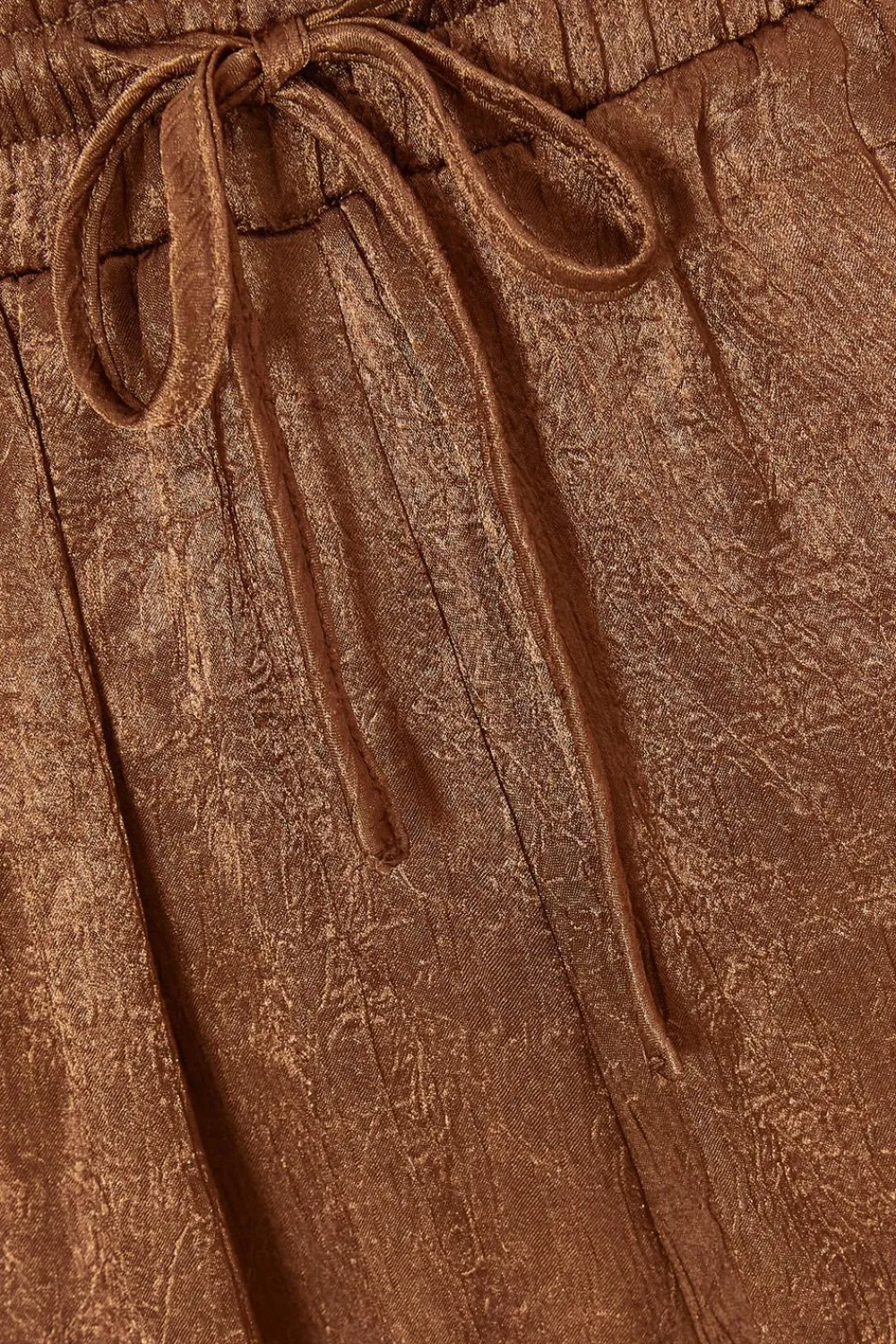 Quiz Trousers|Going Out>Brown Textured Satin Palazzo Trousers