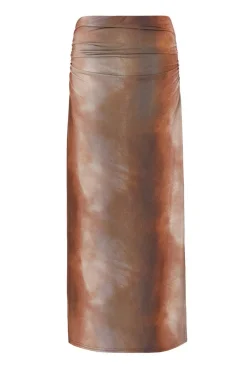 Quiz Skirts|Holiday>Brown Tie Dye Maxi Skirt