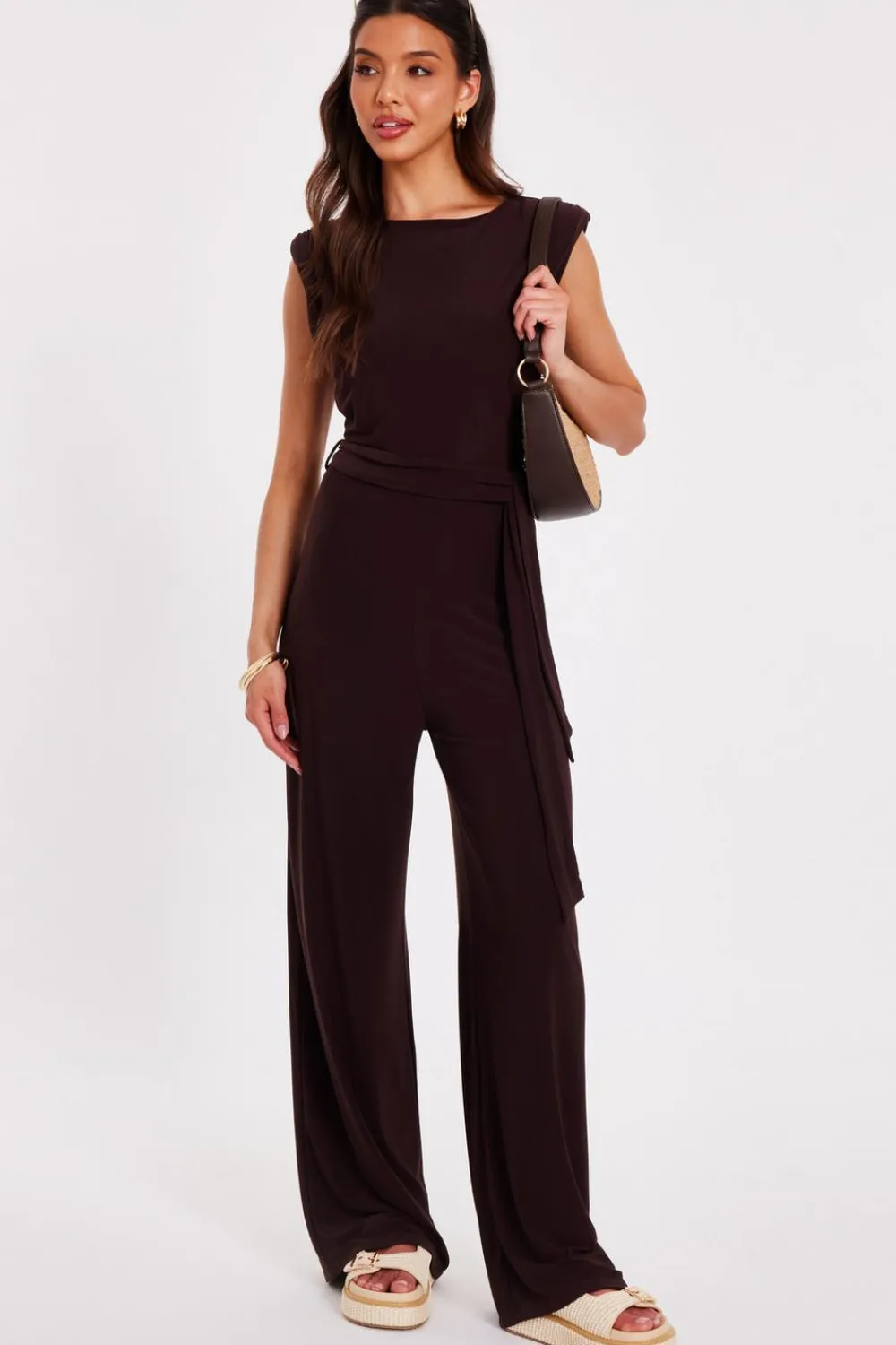 Quiz Going Out Jumpsuits|Workwear>Tie Waist Jumpsuit